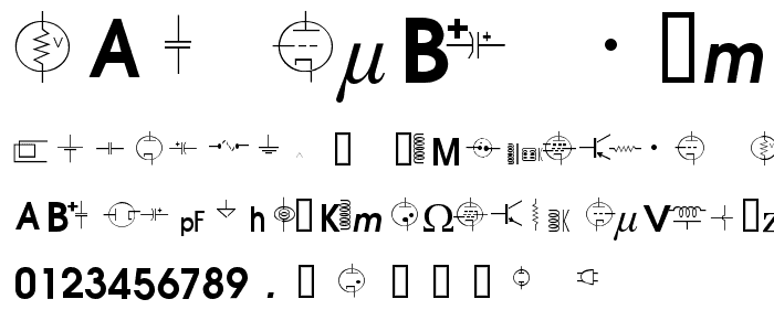 vac tube symbols v1.2 font